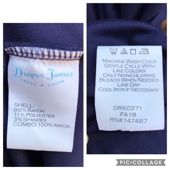 🎉Host Pick🎉Draper James Navy Blue Shirt Dress. - Picture 6 of 6